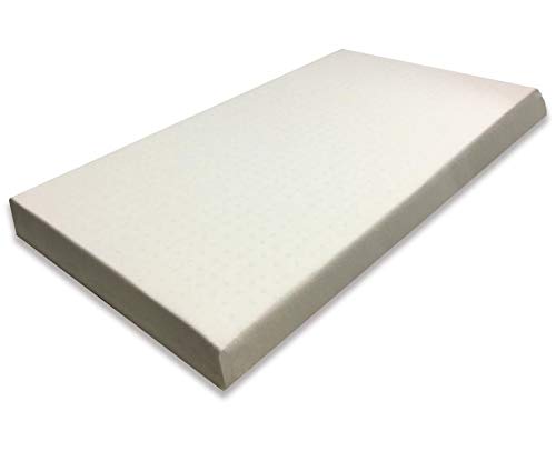 Organic Latex Crib Mattress Topper Pad 2” Inch, Mini Sleeper 18x31 [GOLs Certified] Natural Wool Cover – Toxic Free Baby Bedding, for: Portable, Cradle, Playard, Standard Crib - Made in USA