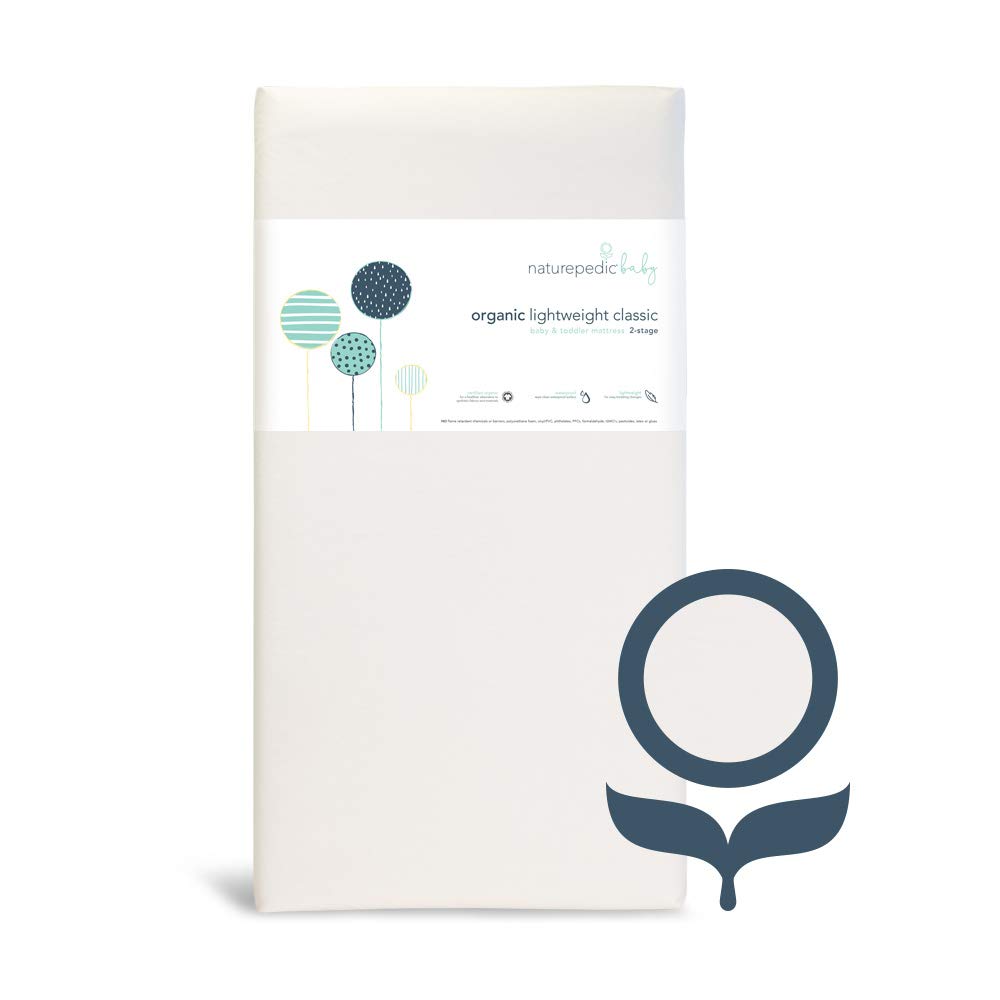Naturepedic Classic Organic Crib Mattress (Lightweight) 2-Stage | 100% Certified - Safe Baby Bed