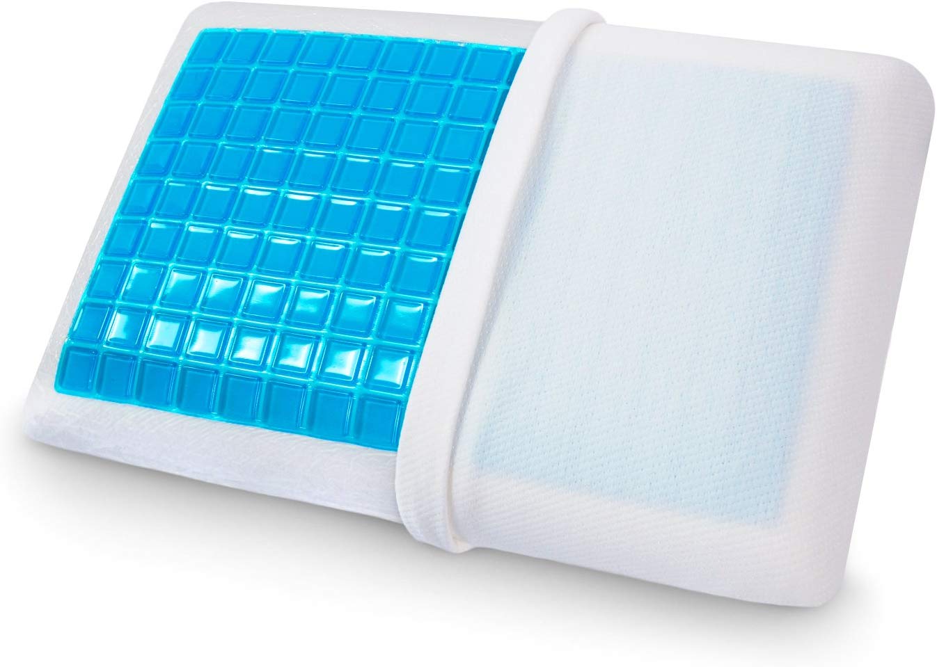 PharMeDoc Memory Foam Pillow with Cooling Gel Reversible Orthopedic Bed Pillow Includes Removable Pillow Cover, Standard Size