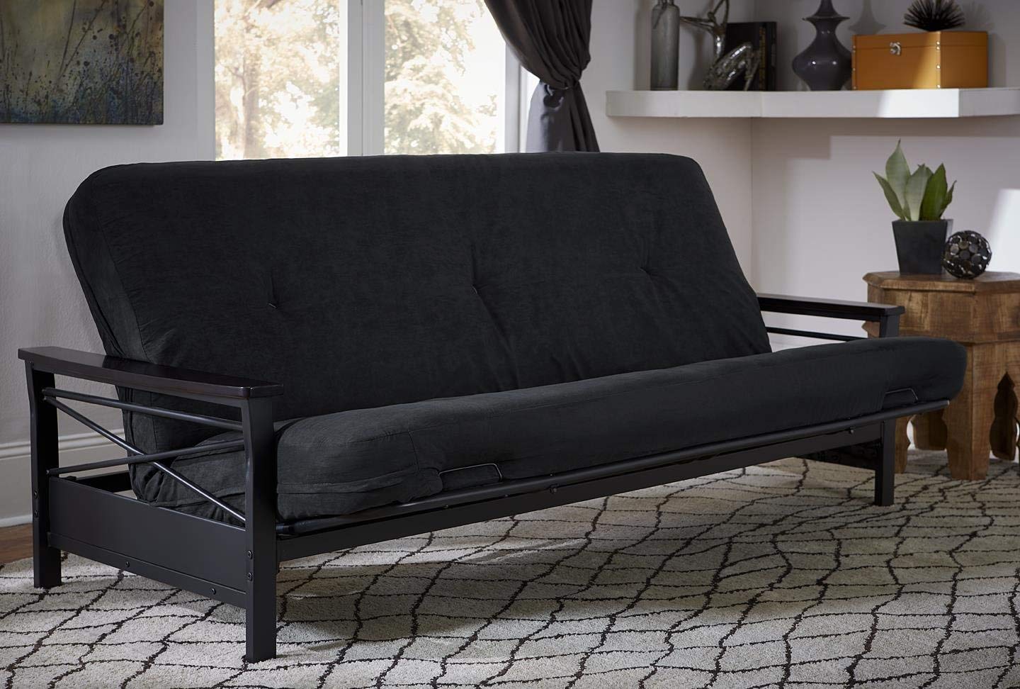 DHP 6-Inch Memory Foam Mattress, Fits Full Size Futon, 6", Black