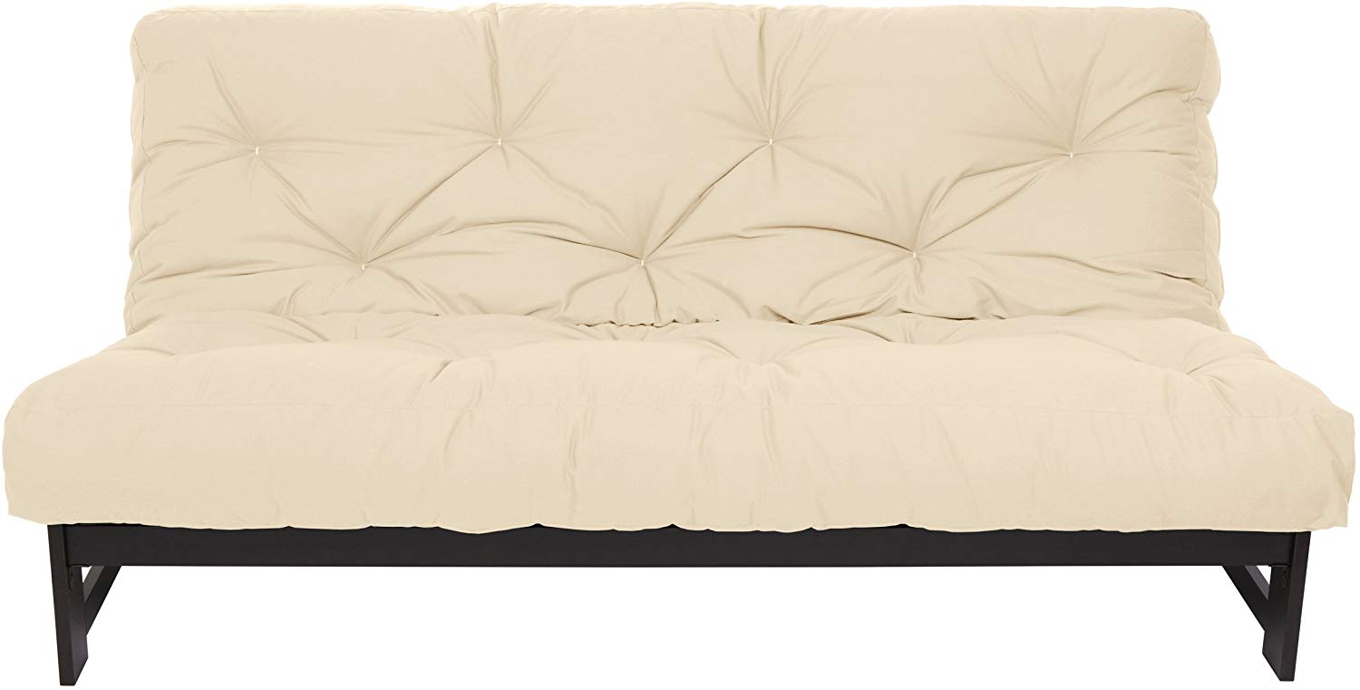 Mozaic Full Size 8-Inch Cotton Twill Gel Dual Memory Foam Futon Mattress, Ivory