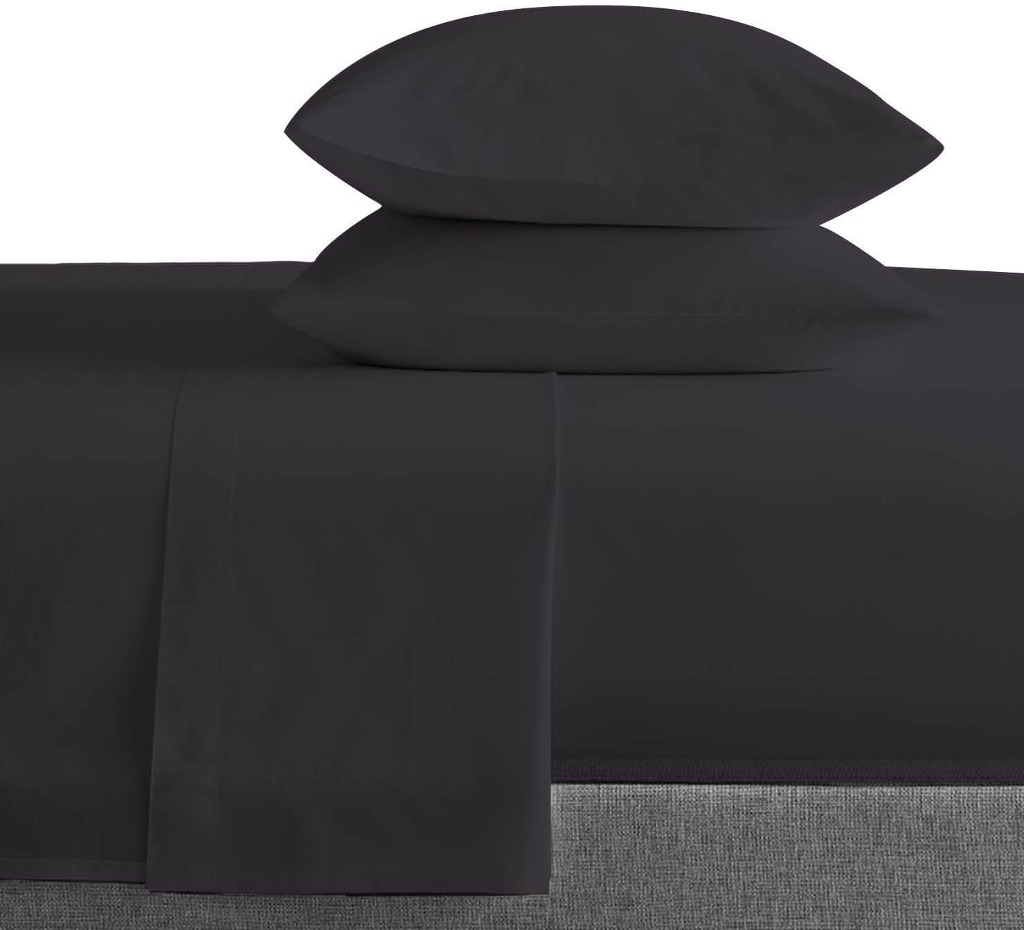 Bokser Home Percale Queen Bed Sheets Set, Shadow Grey — 100% Long Staple Cotton | Cool, Crisp, Breathable | Extra Deep Pockets to Fit Any Mattress | Certified Chemical-Free