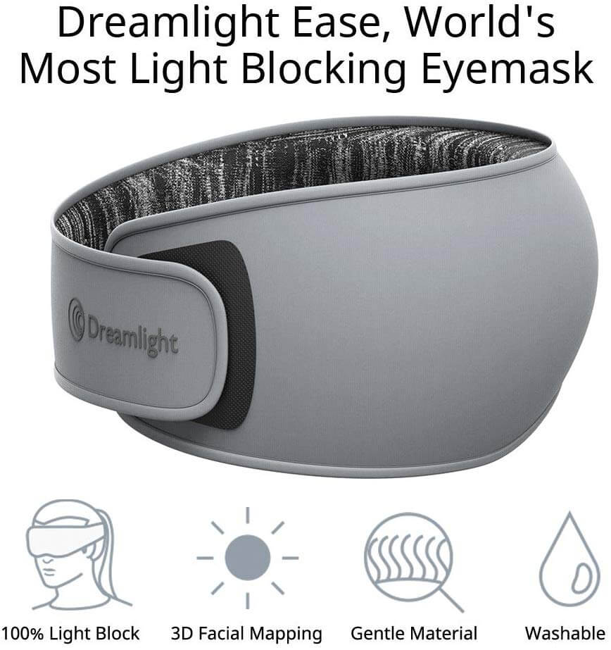 DREAMLIGHT Ease Sleep Mask for Women Men, 3D Contoured Sleep Eye Mask, Lightweight Comfortable Sleeping Mask with Soft Natural Silk,100% Light Blocking Eye Blinder for Travel/Naps/Shift Work/Yoga