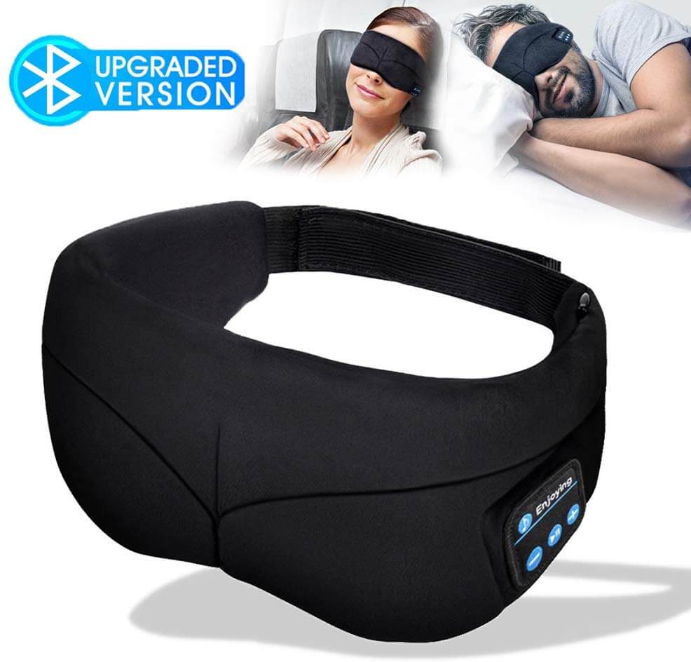 Sleep Mask Headphones, Bluetooth Eye Mask, Headband Headphones with Built -in Speakers, Wireless Headphone for Sleeping, Meditation, Insomnia