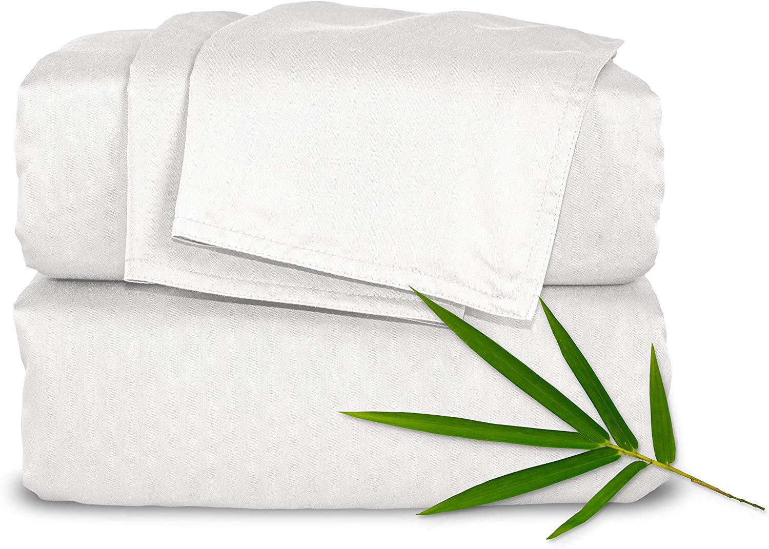 Pure Bamboo Sheets - Short Queen Size Bed Sheets 4-pc Set for RV or Camper (60"x75") - 100% Organic Bamboo - Incredibly Soft - 1 Fitted Sheet, 1 Flat Sheet, 2 Pillowcases (Short Queen, White)