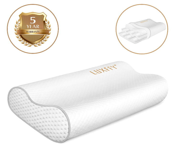 A white contour memory foam pillow.