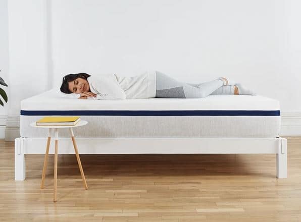 white wooden bed frame