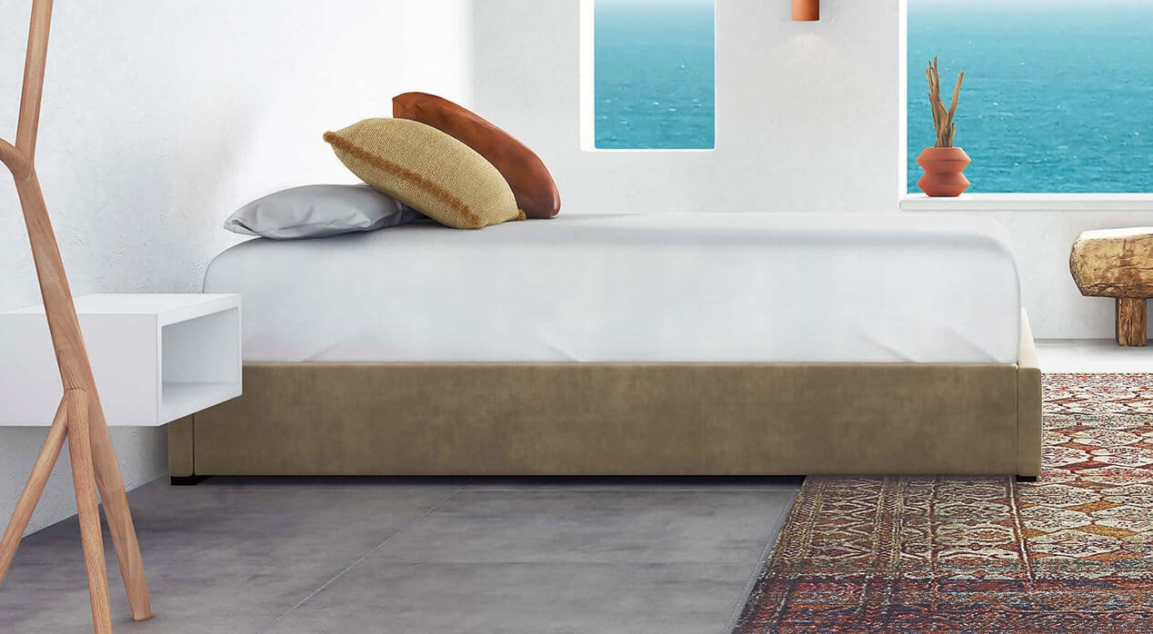 d Amalfi Platform Bed VelvetTaupe