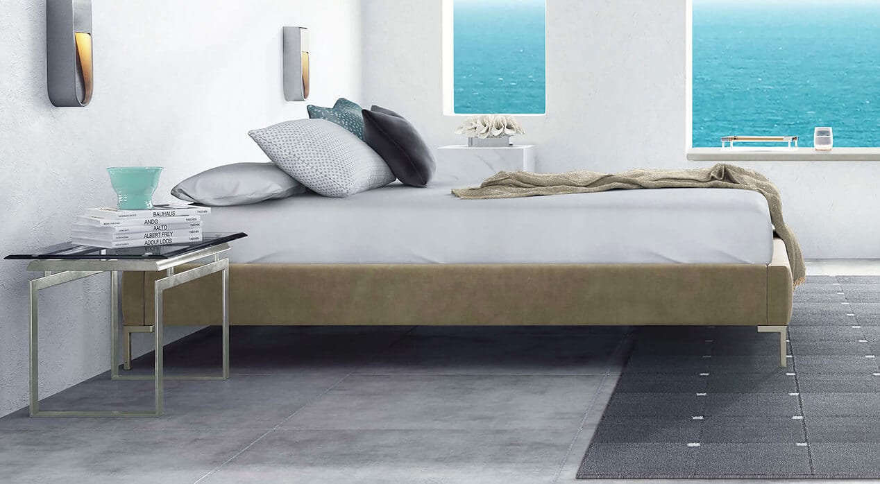 d Santorini Platform Bed VelvetTaupe